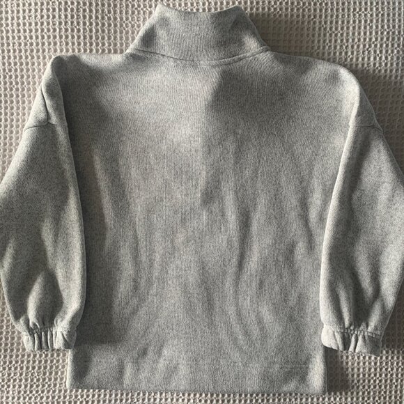 Old Navy Pullover 3/4 zip, front pockets, girl's size XL (14-16) in oatmeal - Picture 2 of 3